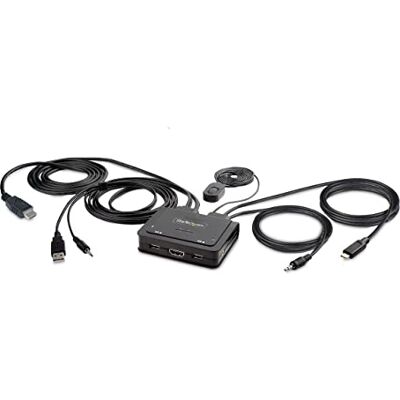 StarTech .com 2-poorts 4K60Hz USB-C hybride KVM-switch KVM-schakelaar met geïntegreerde USB-A/HDMI/Audio 1,8 m en 1,2 m USB-C KVM-switch USB-C KVM-switch met busvoeding (C2-H46-UAC-CBL-KVM) StarTech .com 2-poorts 4K60Hz USB-C hybride KVM-switch KVM-schakelaar met geïntegreerde USB-A/HDMI/Audio 1,8 m en 1,2 m USB-C KVM-switch USB-C KVM-switch met busvoeding (C2-H46-UAC-CBL-KVM)
