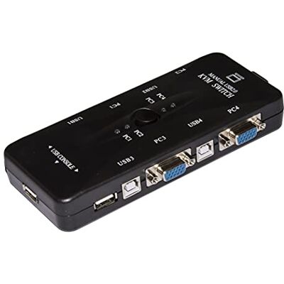 LINK lkkwm4 KVM-switch voor 4 USB/VGA-pc's met 1 muis, 1 USB-toetsenbord en 1 VGA-monitor met kabels inbegrepen LINK lkkwm4 KVM-switch voor 4 USB/VGA-pc's met 1 muis, 1 USB-toetsenbord en 1 VGA-monitor met kabels inbegrepen