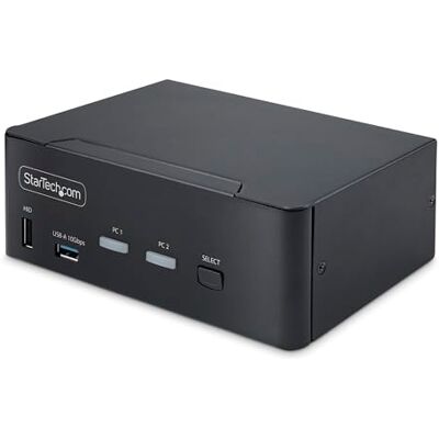 StarTech . com KVM 2-poorts DisplayPort Switch voor Dual Monitor, 8K 60Hz/4K 144Hz, DP 1.4, 2x USB 10Gbps, 4x USB, Hotkey/TAA StarTech . com KVM 2-poorts DisplayPort Switch voor Dual Monitor, 8K 60Hz/4K 144Hz, DP 1.4, 2x USB 10Gbps, 4x USB, Hotkey/TAA