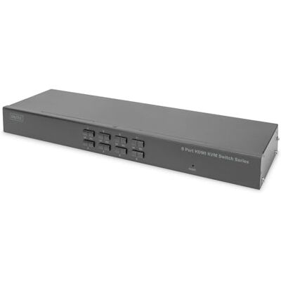 Digitus 8-poorts HDMI KVM-switch DDC communicatie HDMI 1.4 UltraHD 4 k30Hz USB-poorten voor muis en toetsenbord Hotkey switch Geen drivers nodig Zwart Digitus 8-poorts HDMI KVM-switch DDC communicatie HDMI 1.4 UltraHD 4 k30Hz USB-poorten voor muis en toetsenbord Hotkey switch Geen drivers nodig Zwart