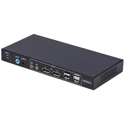StarTech .com 2-poorts DisplayPort KVM-switch met Dual View Video Matrix, 4K 60Hz, 4x USB-hub, TAA-conform StarTech .com 2-poorts DisplayPort KVM-switch met Dual View Video Matrix, 4K 60Hz, 4x USB-hub, TAA-conform
