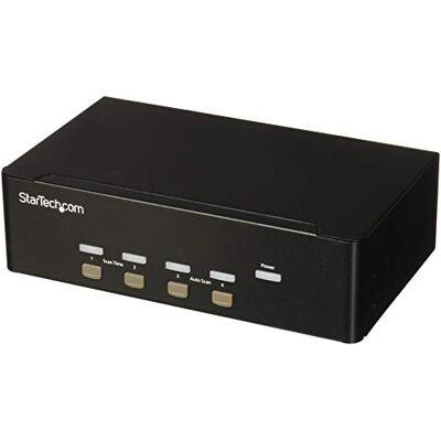StarTech .com 4-poorts Dual VGA USB KVM-switch Toetsenbordschakelaar met 2-poorts USB 2.0 hub en audio (SV431DVGAU2A) zwart StarTech .com 4-poorts Dual VGA USB KVM-switch Toetsenbordschakelaar met 2-poorts USB 2.0 hub en audio (SV431DVGAU2A) zwart