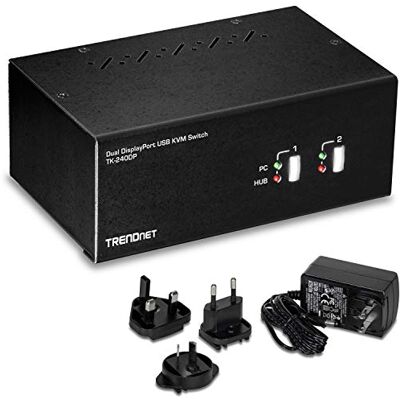 TRENDnet TK-240DP monitor-, toetsenbord- en muisschakelaar, zwart, screen-toetsenbord en muisschakelaar (USB, DisplayPort, 3,5 mm hoofdtelefoon, DisplayPort, USB A, USB Type-B, 4K Ultra HD) TRENDnet TK-240DP monitor-, toetsenbord- en muisschakelaar, zwart, screen-toetsenbord en muisschakelaar (USB, DisplayPort, 3,5 mm hoofdtelefoon, DisplayPort, USB A, USB Type-B, 4K Ultra HD)