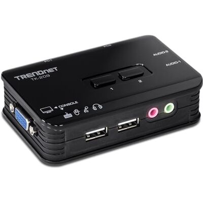 TRENDnet KVM-switch met 2 poorten USB/VGA + audio, TK-209K TRENDnet KVM-switch met 2 poorten USB/VGA + audio, TK-209K