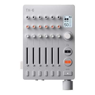 Teenage Engineering TX-6 Draagbare 6-kanaals stereo mixer en USB-audio-interface, batterij met 8 uur batterijduur, BLE en USB MIDI compatibel met iOS Teenage Engineering TX-6 Draagbare 6-kanaals stereo mixer en USB-audio-interface, batterij met 8 uur batterijduur, BLE en USB MIDI compatibel met iOS