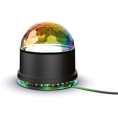 R-MUSIC ATRO M, discobal, 180 graden draaibaar, podiumlicht met willekeurige projectie van bollen en ringen, RGB led-effect, wandbevestiging met schroeven, voor feest, DJ, bar, club R-MUSIC ATRO M, discobal, 180 graden draaibaar, podiumlicht met willekeurige projectie van bollen en ringen, RGB led-effect, wandbevestiging met schroeven, voor feest, DJ, bar, club