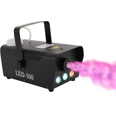 TTISJHK 500 W rookmachine met led-lichteffect, mini-rookmachine met 3-in-1 RGB-licht, afstandsbediening en kabelbediening, 0,3 l tank, snelle opwarmtijd, podium, feest, DJ TTISJHK 500 W rookmachine met led-lichteffect, mini-rookmachine met 3-in-1 RGB-licht, afstandsbediening en kabelbediening, 0,3 l tank, snelle opwarmtijd, podium, feest, DJ