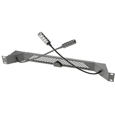 Adam Hall Stands 87463ULTRA 48,3 cm (19") Parts Koel wit COB LED Racklamp met twee zwanenhals Zwart Adam Hall Stands 87463ULTRA 48,3 cm (19") Parts Koel wit COB LED Racklamp met twee zwanenhals Zwart