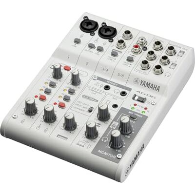 Yamaha AG06MK2 6-kanaals live mengconsole met USB-audio-interface voor Windows, Mac, iOS en Android, wit Yamaha AG06MK2 6-kanaals live mengconsole met USB-audio-interface voor Windows, Mac, iOS en Android, wit