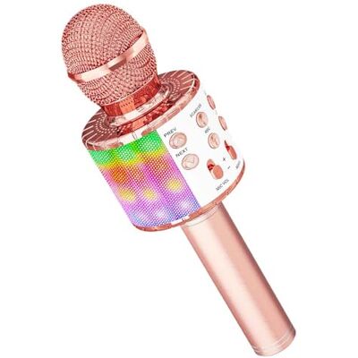 GC GLOBALCOMMERCE Kleurrijke Bluetooth Draagbare Draadloze Draadloze Karaoke Microfoon met Ingebouwde Luidspreker en LED-verlichting GC GLOBALCOMMERCE Kleurrijke Bluetooth Draagbare Draadloze Draadloze Karaoke Microfoon met Ingebouwde Luidspreker en LED-verlichting