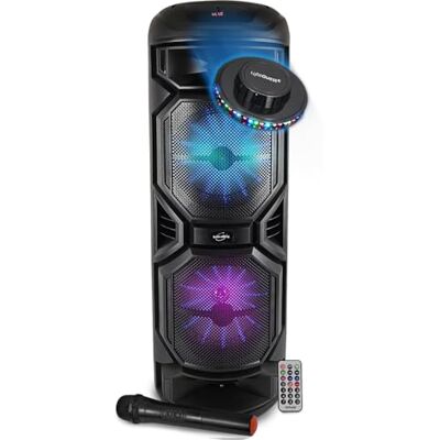 BM SONIC DJ-karaoke luidspreker, 800 W, met lichtgevende batterij, INOVALLEY, HP59-XXL, Bluetooth, USB, draadloze microfoon, basinstelling, UFO led BM SONIC DJ-karaoke luidspreker, 800 W, met lichtgevende batterij, INOVALLEY, HP59-XXL, Bluetooth, USB, draadloze microfoon, basinstelling, UFO led