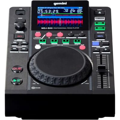 Gemini Sound Mdj-500 Professionele mediaspeler met 4 Hot Cues en automatisch/handmatige lus, kleurendisplay, Midi geluidskaart, 24-bits/192kHz, zwart Gemini Sound Mdj-500 Professionele mediaspeler met 4 Hot Cues en automatisch/handmatige lus, kleurendisplay, Midi geluidskaart, 24-bits/192kHz, zwart