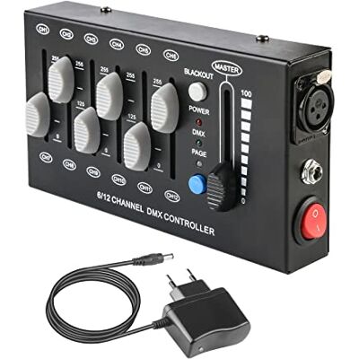 wecan DMX Control lichtmixer, DMX dimmer, 12-kanaals dimmer console, draagbare mini-controller DMx512, kleine lichtstandaard, DMX-bediening, voor lichten door lichten, mist wecan DMX Control lichtmixer, DMX dimmer, 12-kanaals dimmer console, draagbare mini-controller DMx512, kleine lichtstandaard, DMX-bediening, voor lichten door lichten, mist