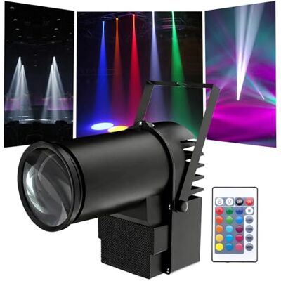 PORFOYO Led pinspot licht, 15 W projector, gefacetteerde bal, 3-in-1 Rgb projector, pinspot licht, spiegelballen voor feestjes, bars, bruiloften, danszalen, dj podium, compatibel met afstandsbediening PORFOYO Led pinspot licht, 15 W projector, gefacetteerde bal, 3-in-1 Rgb projector, pinspot licht, spiegelballen voor feestjes, bars, bruiloften, danszalen, dj podium, compatibel met afstandsbediening