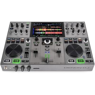 Denon PRIME GO+ Draagbare DJ-controller, vrijstaand Mixer met 2 decks met stemscheiding, wifi, bluetooth, verlichtingsregeling, 7 inch display en batterij Denon PRIME GO+ Draagbare DJ-controller, vrijstaand Mixer met 2 decks met stemscheiding, wifi, bluetooth, verlichtingsregeling, 7 inch display en batterij