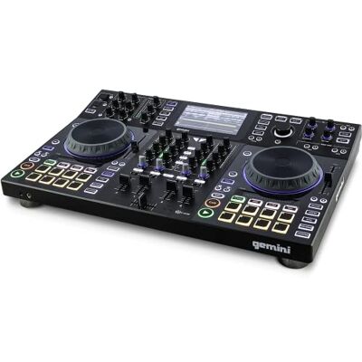 Gemini Sound Sdj-4000 Standalone/Midi Controller Dj EQuipment Console Tafel Met 2 Dekken, 4 Kanaals Audio Mixer, Touch Capacitieve Jog Wheels En 7"Inch Hd Scherm Gemini Sound Sdj-4000 Standalone/Midi Controller Dj EQuipment Console Tafel Met 2 Dekken, 4 Kanaals Audio Mixer, Touch Capacitieve Jog Wheels En 7"Inch Hd Scherm