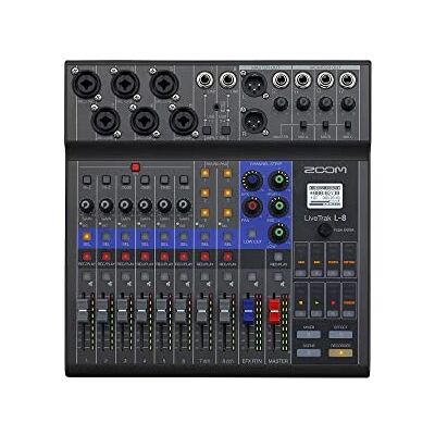Zoom L-8 livetrack – 8-weg mengpaneel – 4 individuele headsetmengsels, jingle-pads, multitrack recorder en audio-interface Zoom L-8 livetrack – 8-weg mengpaneel – 4 individuele headsetmengsels, jingle-pads, multitrack recorder en audio-interface