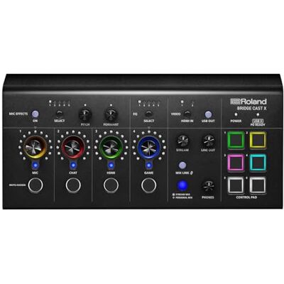Roland BRIDGE CAST X Gaming Mixer & Video-opname Professionele audio-streaming-interface voor online gamers en andere contentstreamers 32-bits hardware DSP Roland BRIDGE CAST X Gaming Mixer & Video-opname Professionele audio-streaming-interface voor online gamers en andere contentstreamers 32-bits hardware DSP