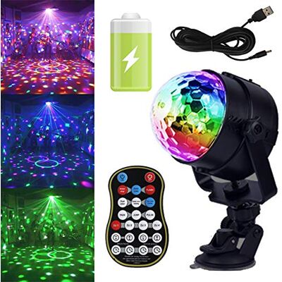 GCBTECH Disco Bal met Oplaadbare Batterij, 15 Kleuren LED Kristal Stroboscoop Facet Bal, Roterende Stem Controle Licht Set met Afstandsbediening voor Partij/Kerst/Bar/DJ GCBTECH Disco Bal met Oplaadbare Batterij, 15 Kleuren LED Kristal Stroboscoop Facet Bal, Roterende Stem Controle Licht Set met Afstandsbediening voor Partij/Kerst/Bar/DJ