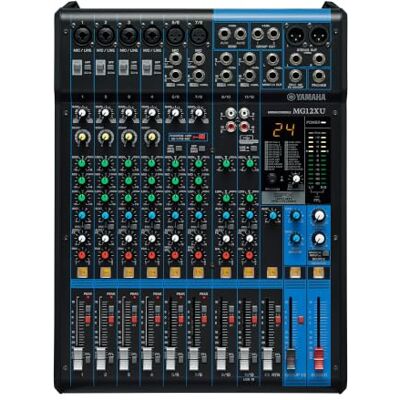 Yamaha MG12XU-Mixer Compacte mixer met twaalf ingangskanalen, D-PRE-microfoonvoorversterkers, USB-interface en SPX-effecten Yamaha MG12XU-Mixer Compacte mixer met twaalf ingangskanalen, D-PRE-microfoonvoorversterkers, USB-interface en SPX-effecten