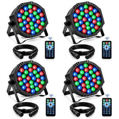 AIMKAP 4 leds per licht, 36 leds, 72 W led per RGB-spot DMX512 met afstandsbediening, 7 modi discospot voor DJ stage festival show AIMKAP 4 leds per licht, 36 leds, 72 W led per RGB-spot DMX512 met afstandsbediening, 7 modi discospot voor DJ stage festival show