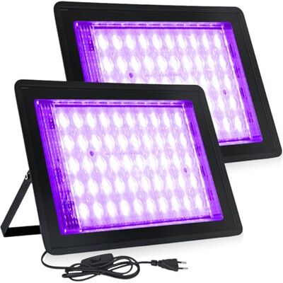 BAIFULAI 2 stuks 50 W zwart licht led-spots IP66 waterdicht 50 stuks uv-blacklight lampkralen met stekker voor disco, lichtfeest, Halloween-decoratie, podiumverlichting, feestaccessoires BAIFULAI 2 stuks 50 W zwart licht led-spots IP66 waterdicht 50 stuks uv-blacklight lampkralen met stekker voor disco, lichtfeest, Halloween-decoratie, podiumverlichting, feestaccessoires