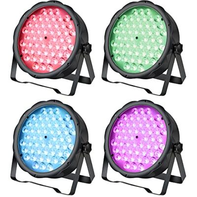 Betopper Set van 4 led-dj-podiumlampen 54 x 1,5 W RGB 3-in-1 met discolichteffecten met geluidsactivering/DMX512 voor feest, bruiloft, club, bar, Halloween, Kerstmis Betopper Set van 4 led-dj-podiumlampen 54 x 1,5 W RGB 3-in-1 met discolichteffecten met geluidsactivering/DMX512 voor feest, bruiloft, club, bar, Halloween, Kerstmis