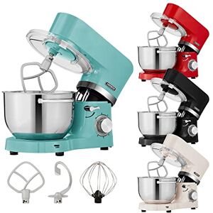 Arebos Staande mixer, 1500 W, turquoise, kneedmachine met 2 mengkommen van roestvrij staal, geluidsarm, keukenmachine en keukenmixer met menghaak, deeghaak Arebos Staande mixer, 1500 W, turquoise, kneedmachine met 2 mengkommen van roestvrij staal, geluidsarm, keukenmachine en keukenmixer met menghaak, deeghaak