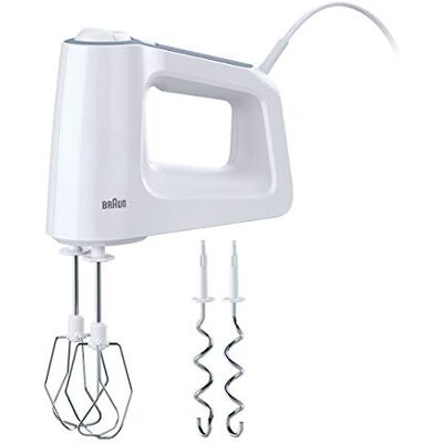 Braun MultiMix 3 HM 3100 WH, handmixer met garde en kneedhaken van roestvrij staal, SmartMix-technologie, 5 snelheden, turbo, 500 W, wit Braun MultiMix 3 HM 3100 WH, handmixer met garde en kneedhaken van roestvrij staal, SmartMix-technologie, 5 snelheden, turbo, 500 W, wit