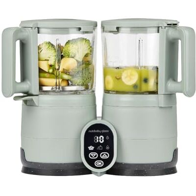 Babymoov Nutribaby Glass Babykoker – glazen kommen – 4-in-1 mixer stoomkoker, grote inhoud 1,9 l, gezond koken van levensmiddelen, celadongroen Babymoov Nutribaby Glass Babykoker – glazen kommen – 4-in-1 mixer stoomkoker, grote inhoud 1,9 l, gezond koken van levensmiddelen, celadongroen