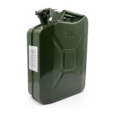 KOEM Jerrycan van groen gelakt staal, goedgekeurd voor brandstof, benzine en diesel, landbouw, nautische en campinggebruik, 20 liter KOEM Jerrycan van groen gelakt staal, goedgekeurd voor brandstof, benzine en diesel, landbouw, nautische en campinggebruik, 20 liter