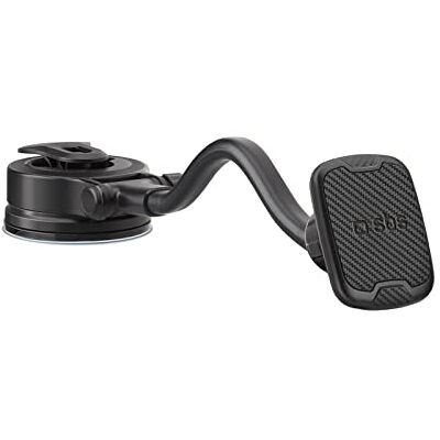 SBS California Magnetische autohouder, universeel met 33 cm scharnierarm en 360° draaibaar, voor voorruit en dashboard met zuignap, 2 platen inbegrepen SBS California Magnetische autohouder, universeel met 33 cm scharnierarm en 360° draaibaar, voor voorruit en dashboard met zuignap, 2 platen inbegrepen