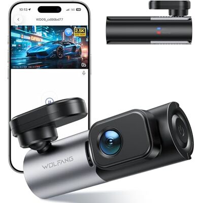 WOLFANG 2,5 K dashcam auto, 1440p wifi, autocamera met app-bediening, mini-dashcam voor met groothoek 170°, G-sensor, parkeermodus 24 uur, nachtzicht, lusopname WOLFANG 2,5 K dashcam auto, 1440p wifi, autocamera met app-bediening, mini-dashcam voor met groothoek 170°, G-sensor, parkeermodus 24 uur, nachtzicht, lusopname