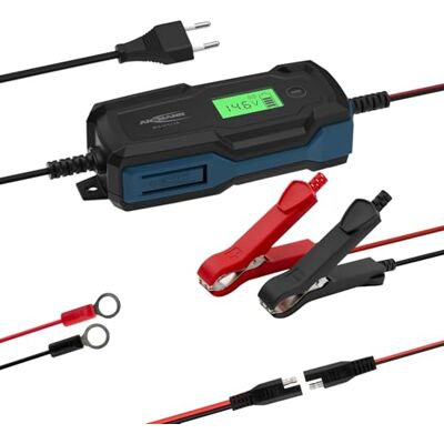 Ansmann Intelligente oplader met 10 stappen, 6 V, 12 V/4 A, met lcd-display voor loodzuur-, lood- en loodloodaccu's en 12 V LifePo4 batterijen voor auto, motorfiets en bestelwagen Ansmann Intelligente oplader met 10 stappen, 6 V, 12 V/4 A, met lcd-display voor loodzuur-, lood- en loodloodaccu's en 12 V LifePo4 batterijen voor auto, motorfiets en bestelwagen