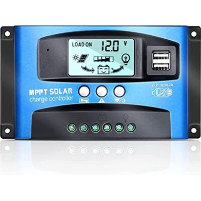 OOYCYOO MPPT 100 A laadregelaar op zonne-energie, 12 V, 24 V, auto, zonnepaneelregelaar 100 A, met 5 V, dubbele USB-poort en lcd-display voor lood- en lithiumbatterijen OOYCYOO MPPT 100 A laadregelaar op zonne-energie, 12 V, 24 V, auto, zonnepaneelregelaar 100 A, met 5 V, dubbele USB-poort en lcd-display voor lood- en lithiumbatterijen