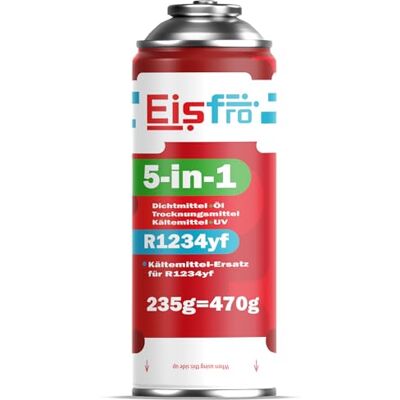 Eisfro 5-in-1 R1234yf koelmiddel voor auto-airconditioning + slang en YF-adapter snel gebruik beschermt de compressor, 5w1-R1234YF Eisfro 5-in-1 R1234yf koelmiddel voor auto-airconditioning + slang en YF-adapter snel gebruik beschermt de compressor, 5w1-R1234YF