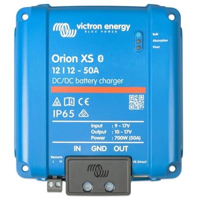 Victron Energy Orion XS 12/12-Volt 50 Amp DC-DC Acculader met EMC Verbeteringen Victron Energy Orion XS 12/12-Volt 50 Amp DC-DC Acculader met EMC Verbeteringen