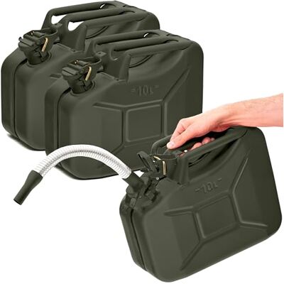 BW ® Metalen jerrycan, 3 x 10 liter, met schenktuit, bronsgroen, RAL 6031-F9, TÜV-getest en VN-goedkeuring, Made in Europe BW ® Metalen jerrycan, 3 x 10 liter, met schenktuit, bronsgroen, RAL 6031-F9, TÜV-getest en VN-goedkeuring, Made in Europe