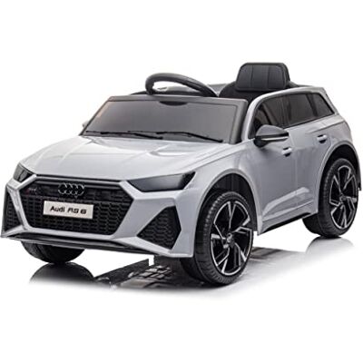 FINOOS Auto Elektrisch voertuig Kinderen A.U.D.I. RS6 met 2,4 GHz afstandsbediening, 2 x motor 12 V 30 W, V. Maximaal 5 km/u afstandsbediening geluidseffecten (grijs) FINOOS Auto Elektrisch voertuig Kinderen A.U.D.I. RS6 met 2,4 GHz afstandsbediening, 2 x motor 12 V 30 W, V. Maximaal 5 km/u afstandsbediening geluidseffecten (grijs)