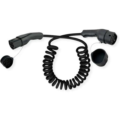 Roline E-car oplaadkabel type 2, 3-fasen, 480VAC (3P+N+E), 32A, 22kW, spiraalkabel, 5m Roline E-car oplaadkabel type 2, 3-fasen, 480VAC (3P+N+E), 32A, 22kW, spiraalkabel, 5m