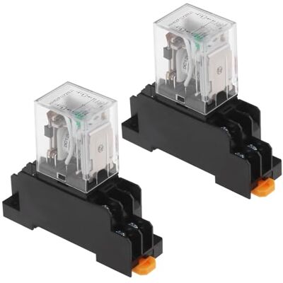 YINETTECH 2 stuks DC 12 V led-indicator licht elektromagnetische power relais spoel 8-polig met plug terminal socket voor industriële relais compressor motoren ventilator motoren YINETTECH 2 stuks DC 12 V led-indicator licht elektromagnetische power relais spoel 8-polig met plug terminal socket voor industriële relais compressor motoren ventilator motoren