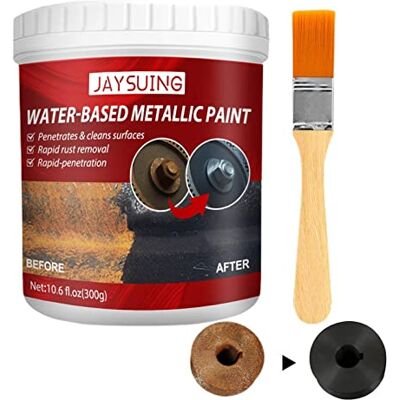 Niktule 300 metalen roestverwijderaar met borstel, metallic lak op waterbasis, roestvrije autocoating, roestvrij, werkt op roeststalen constructies Niktule 300 metalen roestverwijderaar met borstel, metallic lak op waterbasis, roestvrije autocoating, roestvrij, werkt op roeststalen constructies