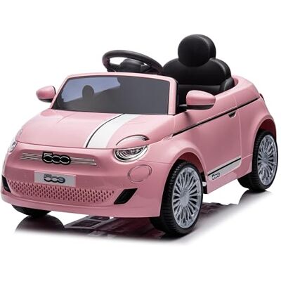 Sun Fiat 500 elektrische auto voor kinderen vanaf 3 jaar, motorvermogen 2 x 30 W, stuur met geluid, veiligheidsgordels (roze) Sun Fiat 500 elektrische auto voor kinderen vanaf 3 jaar, motorvermogen 2 x 30 W, stuur met geluid, veiligheidsgordels (roze)