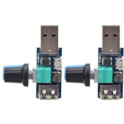 Hyuduo 2 stuks ventilatorsnelheidsregelaar, DC4~12V 5W USB ventilatorsnelheidsregelaar, voor thuis kantoor Hyuduo 2 stuks ventilatorsnelheidsregelaar, DC4~12V 5W USB ventilatorsnelheidsregelaar, voor thuis kantoor