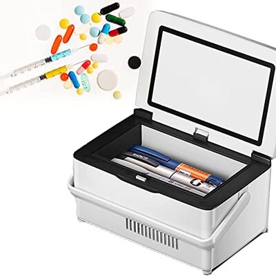 atsuko Insuline-koelkast/kleine koelkast/diabetestas voor auto, reizen, thuis, draagbare elektrische koelbox, koeler voor medicijnen op reis 2-8 °C, 2 batterijen atsuko Insuline-koelkast/kleine koelkast/diabetestas voor auto, reizen, thuis, draagbare elektrische koelbox, koeler voor medicijnen op reis 2-8 °C, 2 batterijen