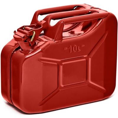 BW © Metalen jerrycan voor brandstof, 10 liter, rood, RAL 3000, TÜV-getest en VN-goedkeuring, Made in Europe BW © Metalen jerrycan voor brandstof, 10 liter, rood, RAL 3000, TÜV-getest en VN-goedkeuring, Made in Europe