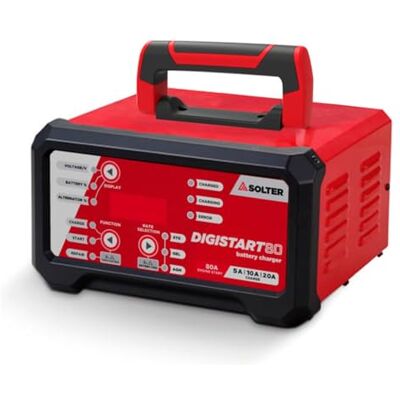 Solter DIGISTART 80, oplader – starter voor accu's 12/24 V 5-10 20 A, laadt tot 200 Ah batterijen, start tot 80 A voor loodzuur-, AGM- en gelaccu's Solter DIGISTART 80, oplader – starter voor accu's 12/24 V 5-10 20 A, laadt tot 200 Ah batterijen, start tot 80 A voor loodzuur-, AGM- en gelaccu's