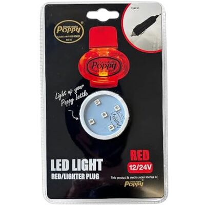 Grace Mate Poppy Led-luchtverfrisser rood, 12/24 V, met sigarettenaanstekeraansluiting Grace Mate Poppy Led-luchtverfrisser rood, 12/24 V, met sigarettenaanstekeraansluiting