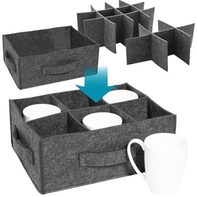 Rubberneck Vilten bekerhouder, glashouder, servieshouder voor camper en vanlife, donkergrijs Rubberneck Vilten bekerhouder, glashouder, servieshouder voor camper en vanlife, donkergrijs