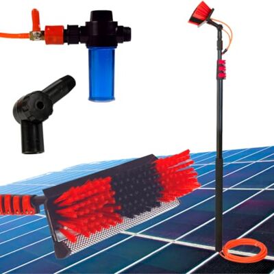 STARLYF Telescopische waterreinigingspalen, uittrekbare raamreinigingspalen, zonnepaneel, met schraper, voor vrachtwagens, boten, bussen, auto's (7 m telescopische borstel) STARLYF Telescopische waterreinigingspalen, uittrekbare raamreinigingspalen, zonnepaneel, met schraper, voor vrachtwagens, boten, bussen, auto's (7 m telescopische borstel)